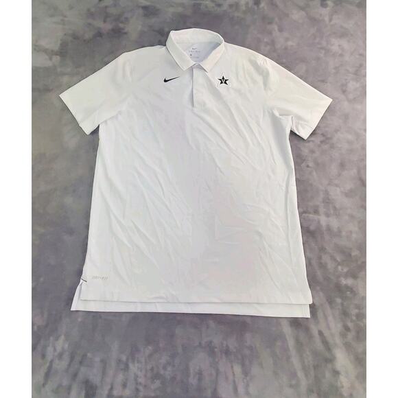 Nike Dri Fit Sz L Vanderbilt Commodores Football Polo Shirt Team White Mens C19 - Picture 1 of 8